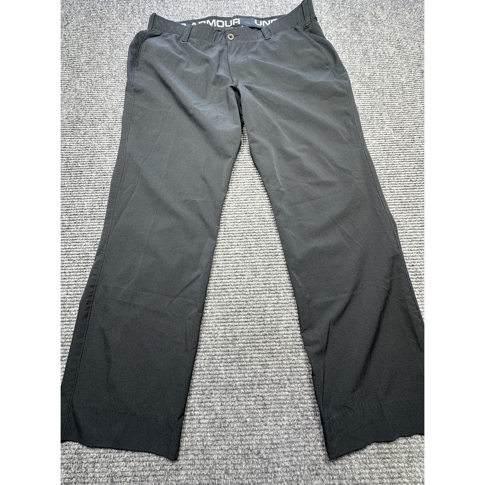Under Armour Pants Mens 40 Black HeatGear Loose Fit Athletic Golf Performance